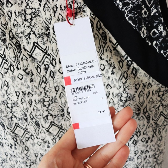 Size S Parker Black & White Printed Mini Dress - Picture 3 of 8